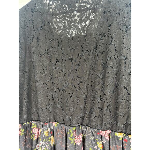 Boho Romance: Suzanne Betro Black Floral Dress – Size 4X - Picture 6 of 6